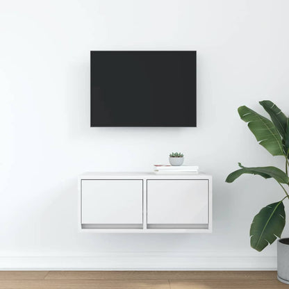 Tv-meubel 60x31x25,5 cm bewerkt hout wit