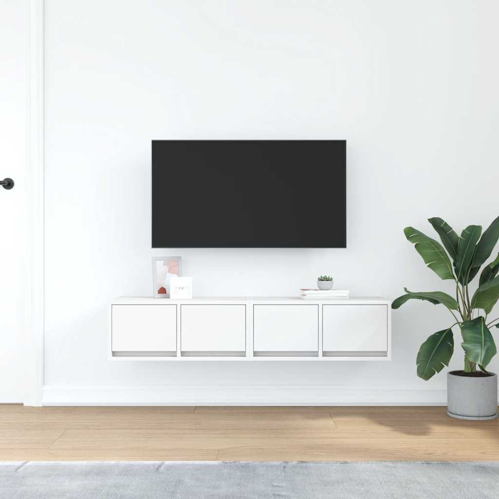Tv-meubelen 2 st 60x31x25,5 cm bewerkt hout wit