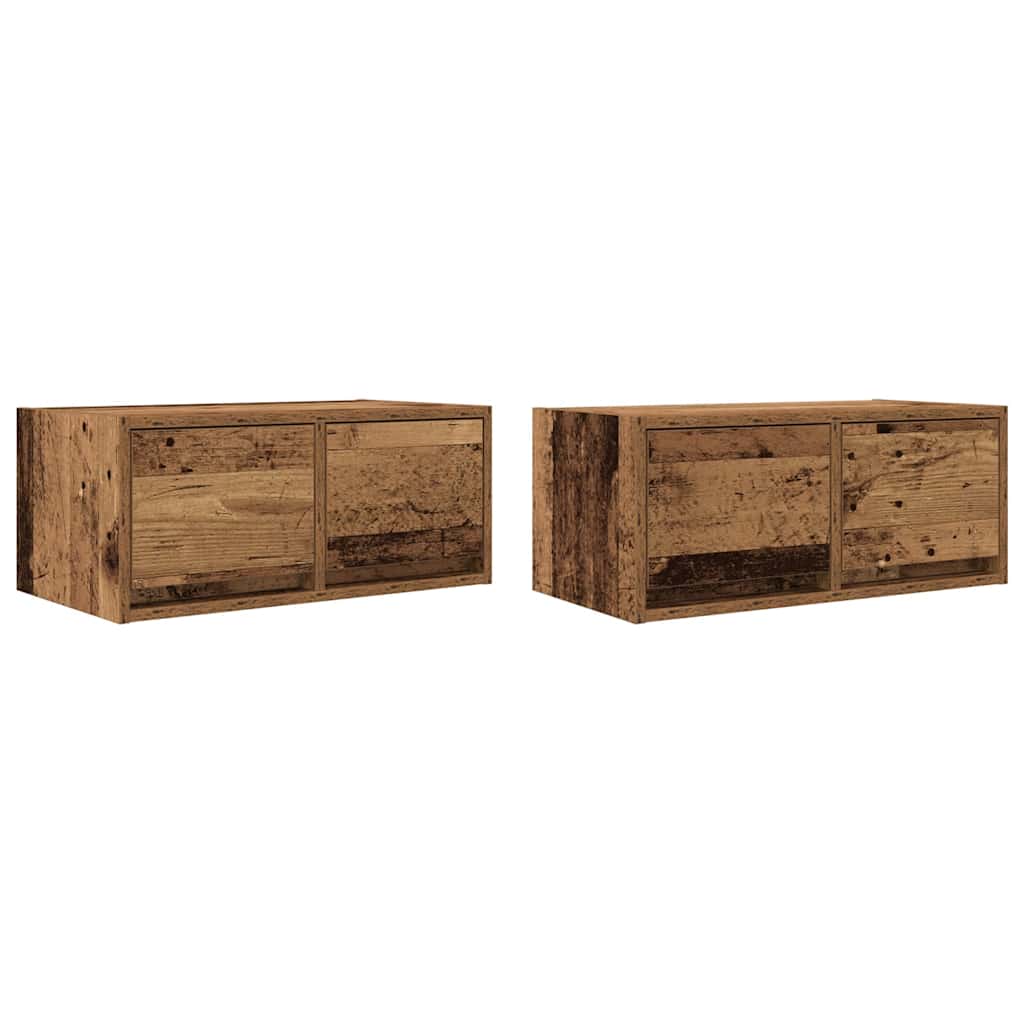 Tv-meubels 2 st 60x31x25,5 cm bewerkt hout oud houtkleurig