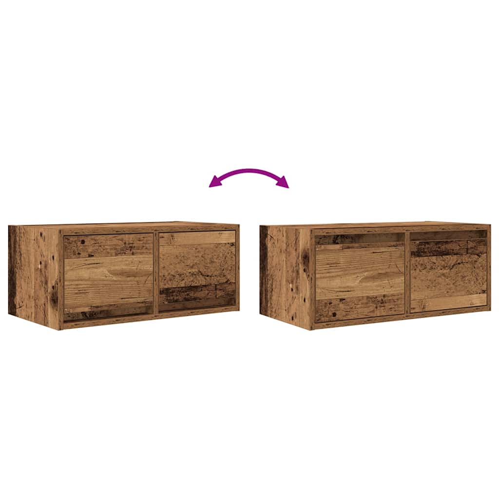 Tv-meubels 2 st 60x31x25,5 cm bewerkt hout oud houtkleurig