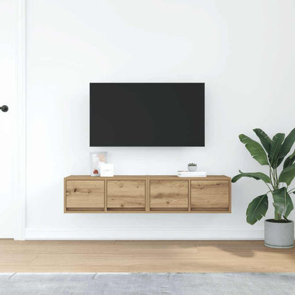 Tv-meubelen 2 st 60x31x25,5 cm bewerkt hout artisanaal eiken