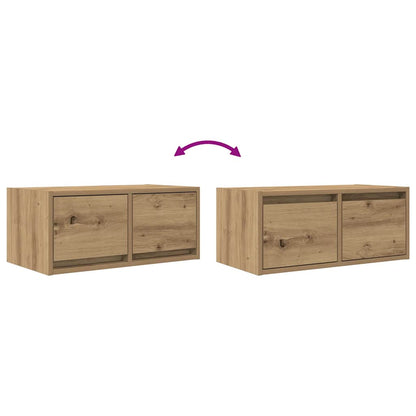 Tv-meubelen 2 st 60x31x25,5 cm bewerkt hout artisanaal eiken