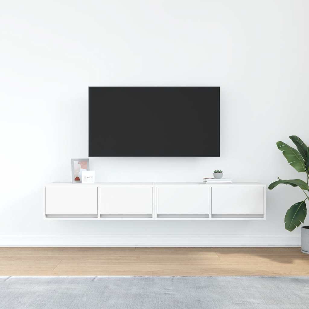 Tv-meubelen 2 st 80x31x25,5 cm bewerkt hout wit