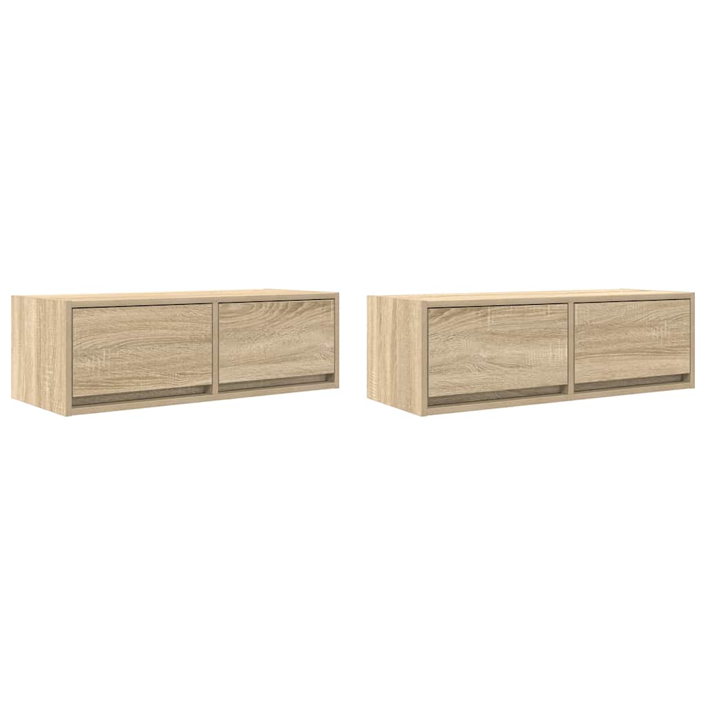 Tv-meubels 2 st 80x31x25,5 cm bewerkt hout sonoma eikenkleurig