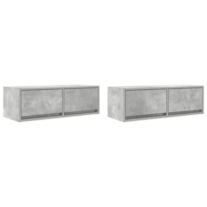 Tv-meubels 2 st 80x31x25,5 cm bewerkt hout betongrijs