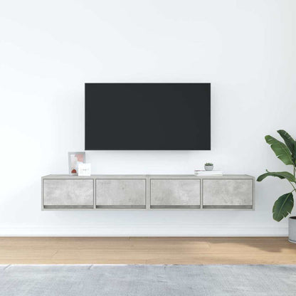 Tv-meubels 2 st 80x31x25,5 cm bewerkt hout betongrijs