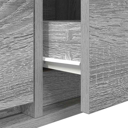 Tv-meubel 80x31x25,5 cm bewerkt hout grijs sonoma eikenkleurig