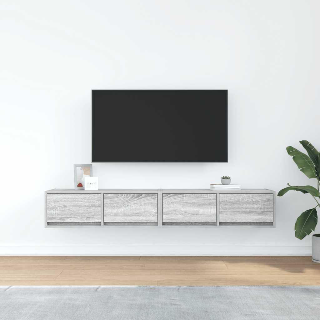Tv-meubelen 2 st 80x31x25,5 cm bewerkt hout grijs sonoma eiken