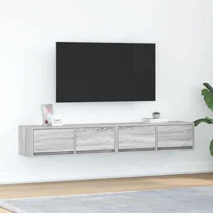 Tv-meubelen 2 st 80x31x25,5 cm bewerkt hout grijs sonoma eiken