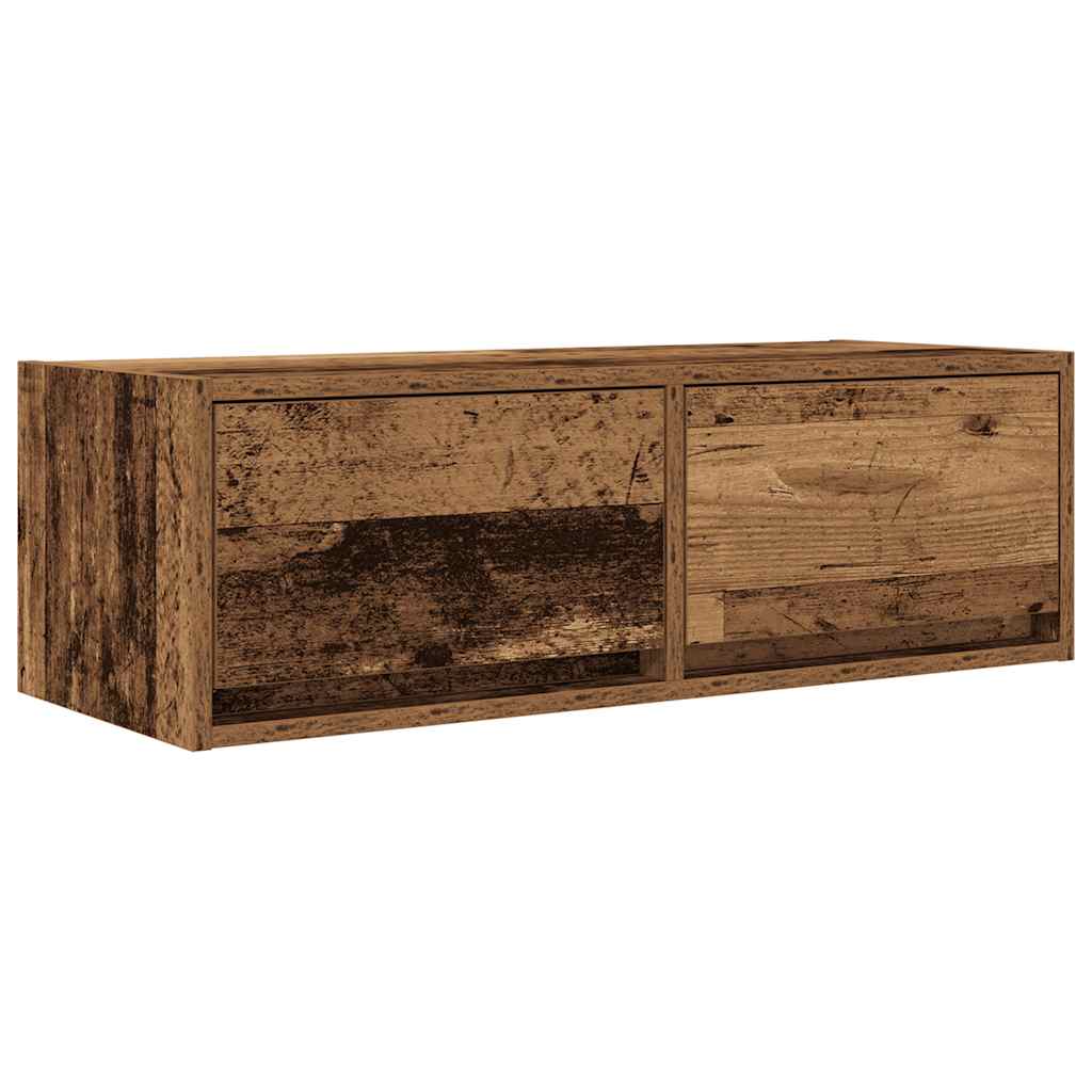 TV-meubel 80x31x25,5 cm bewerkt hout oud houtkleurig