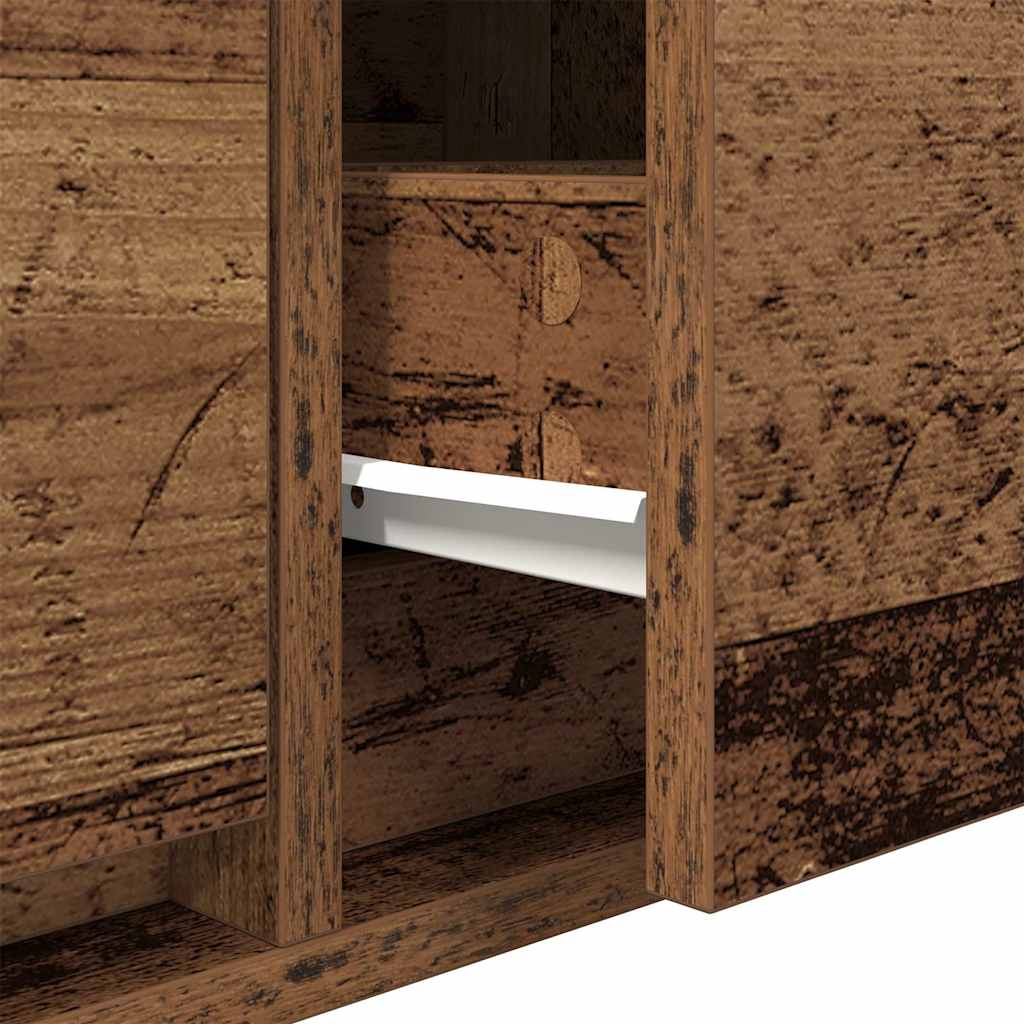 TV-meubel 80x31x25,5 cm bewerkt hout oud houtkleurig