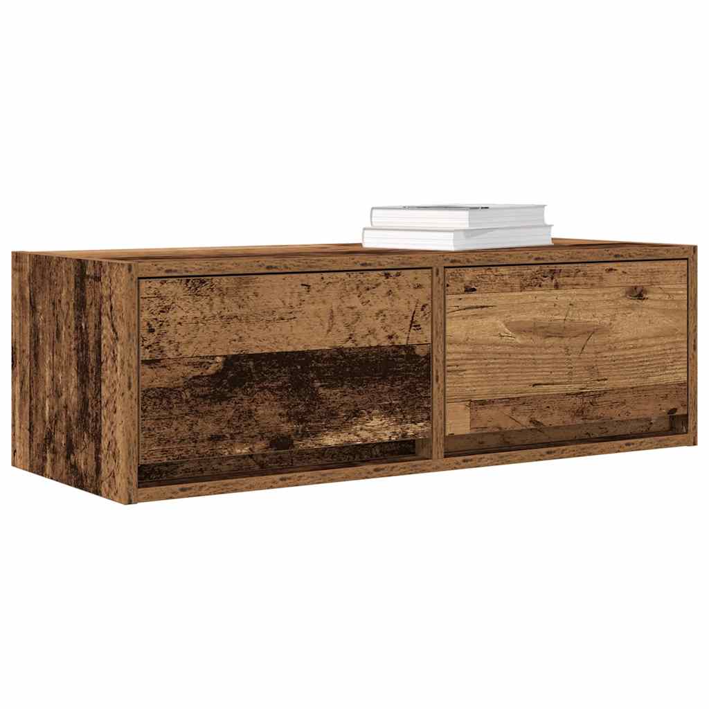 TV-meubel 80x31x25,5 cm bewerkt hout oud houtkleurig