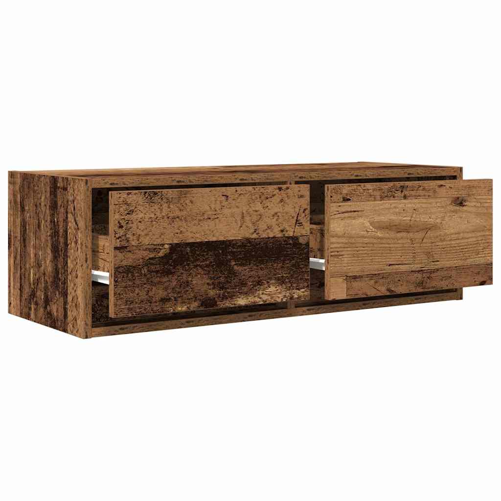 TV-meubel 80x31x25,5 cm bewerkt hout oud houtkleurig