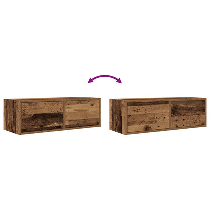 TV-meubel 80x31x25,5 cm bewerkt hout oud houtkleurig