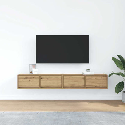 Tv-meubelen 2 st 80x31x25,5 cm bewerkt hout artisanaal eiken