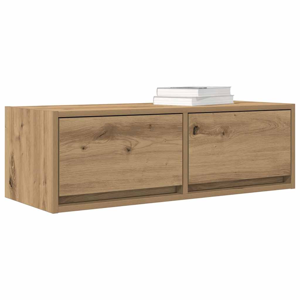 Tv-meubelen 2 st 80x31x25,5 cm bewerkt hout artisanaal eiken