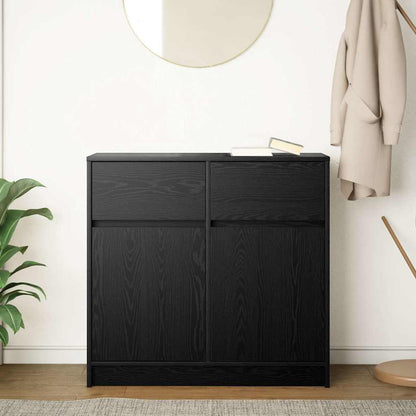 Dressoir met lade 80x34x76 cm spaanplaat zwart eikenkleurig