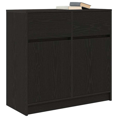Dressoir met lade 80x34x76 cm spaanplaat zwart eikenkleurig