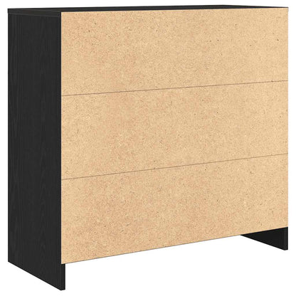 Dressoir met lade 80x34x76 cm spaanplaat zwart eikenkleurig