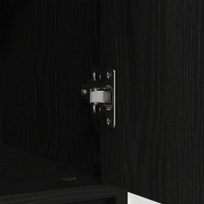 Dressoir met lade 80x34x76 cm spaanplaat zwart eikenkleurig