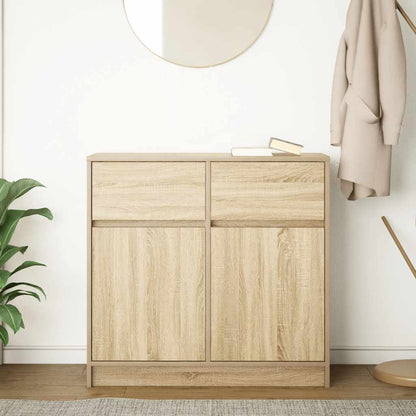 Dressoir met lade 80x34x76 cm spaanplaat sonoma eikenkleurig