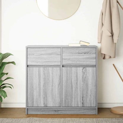 Dressoir met lade 80x34x76 cm spaanplaat grijs sonoma