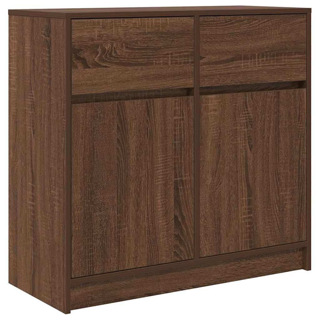 Dressoir met lade 80x34x76 cm spaanplaat bruin eikenkleurig