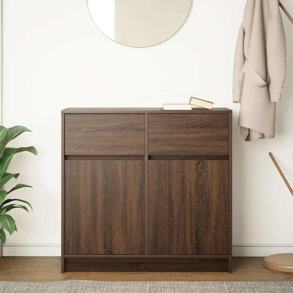 Dressoir met lade 80x34x76 cm spaanplaat bruin eikenkleurig