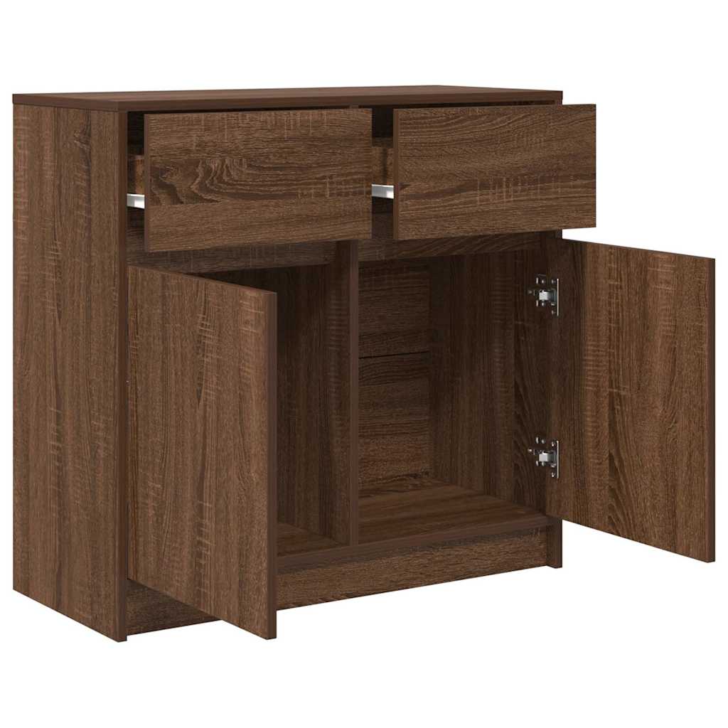 Dressoir met lade 80x34x76 cm spaanplaat bruin eikenkleurig