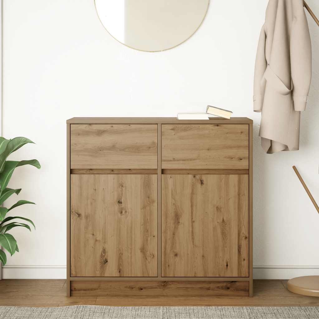 Dressoir lade 80x34x76 cm spaanplaat artisanaal eikenkleurig