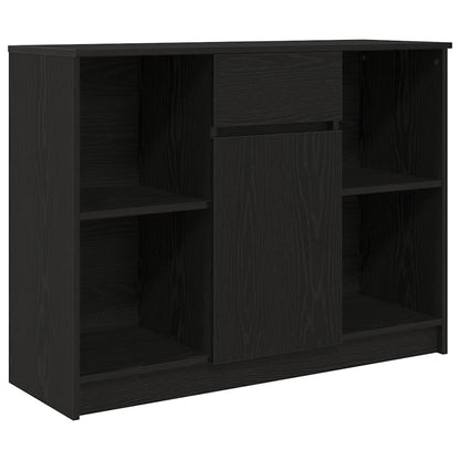 Dressoir met lade 101x35x76 cm spaanplaat zwart eikenkleurig
