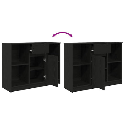 Dressoir met lade 101x35x76 cm spaanplaat zwart eikenkleurig