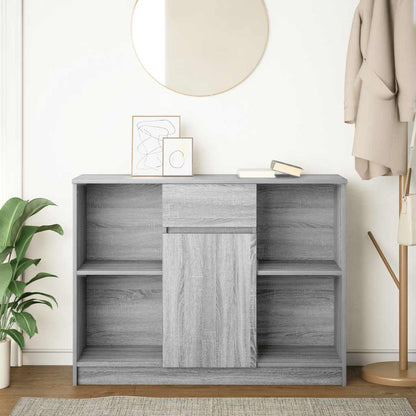 Dressoir met lade 101x35x76 cm spaanplaat grijs Sonoma