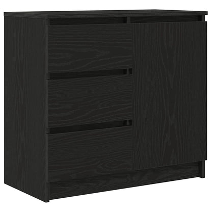 Dressoir met lade 71x35x65 cm spaanplaat zwart eikenkleurig