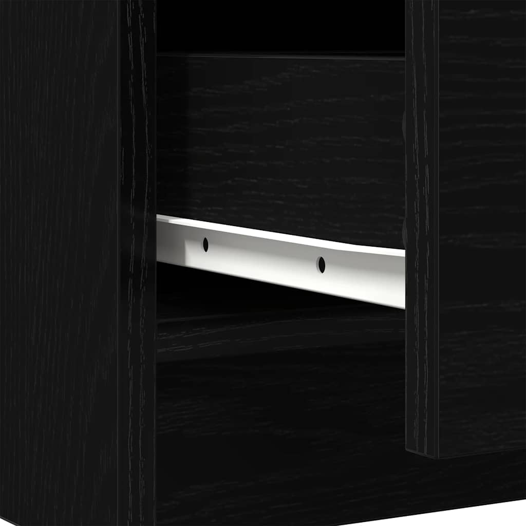 Dressoir met lade 71x35x65 cm spaanplaat zwart eikenkleurig