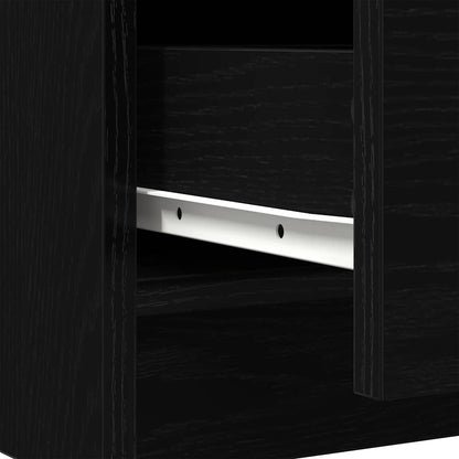 Dressoir met lade 71x35x65 cm spaanplaat zwart eikenkleurig