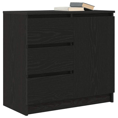 Dressoir met lade 71x35x65 cm spaanplaat zwart eikenkleurig