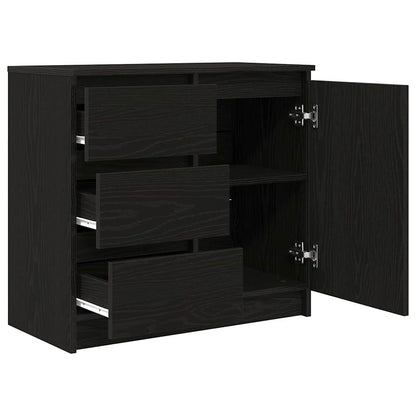 Dressoir met lade 71x35x65 cm spaanplaat zwart eikenkleurig