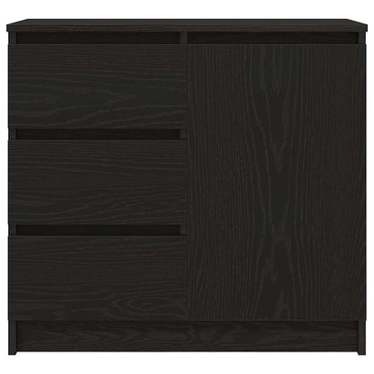Dressoir met lade 71x35x65 cm spaanplaat zwart eikenkleurig