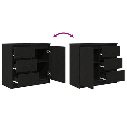 Dressoir met lade 71x35x65 cm spaanplaat zwart eikenkleurig