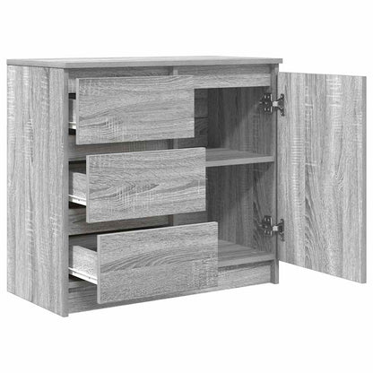 Dressoir met lade 71x35x65 cm spaanplaat grijs Sonoma