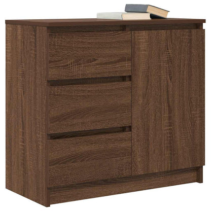 Dressoir met lade 71x35x65 cm spaanplaat bruin eikenkleurig