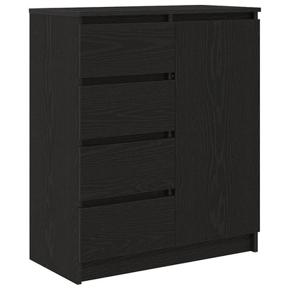 Dressoir met lades 71x35x84 cm spaanplaat zwart eikenkleurig