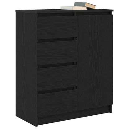 Dressoir met lades 71x35x84 cm spaanplaat zwart eikenkleurig