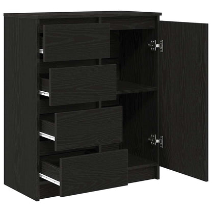 Dressoir met lades 71x35x84 cm spaanplaat zwart eikenkleurig