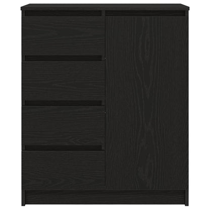 Dressoir met lades 71x35x84 cm spaanplaat zwart eikenkleurig