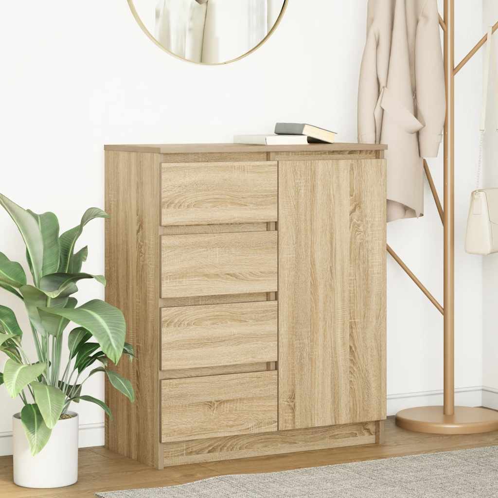 Dressoir met lades 71x35x84 cm spaanplaat sonoma eikenkleurig