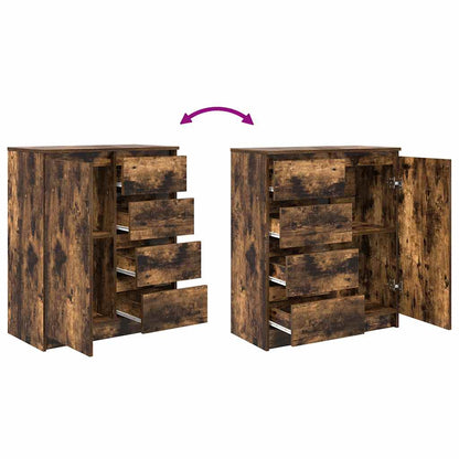 Dressoir met lades 71x35x84 cm spaanplaat gerookt eiken