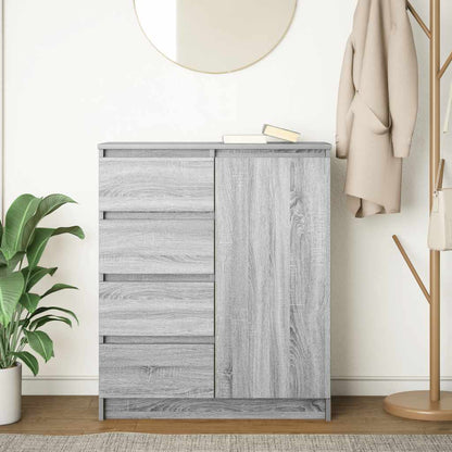 Dressoir met lades 71x35x84 cm spaanplaat grijs Sonoma