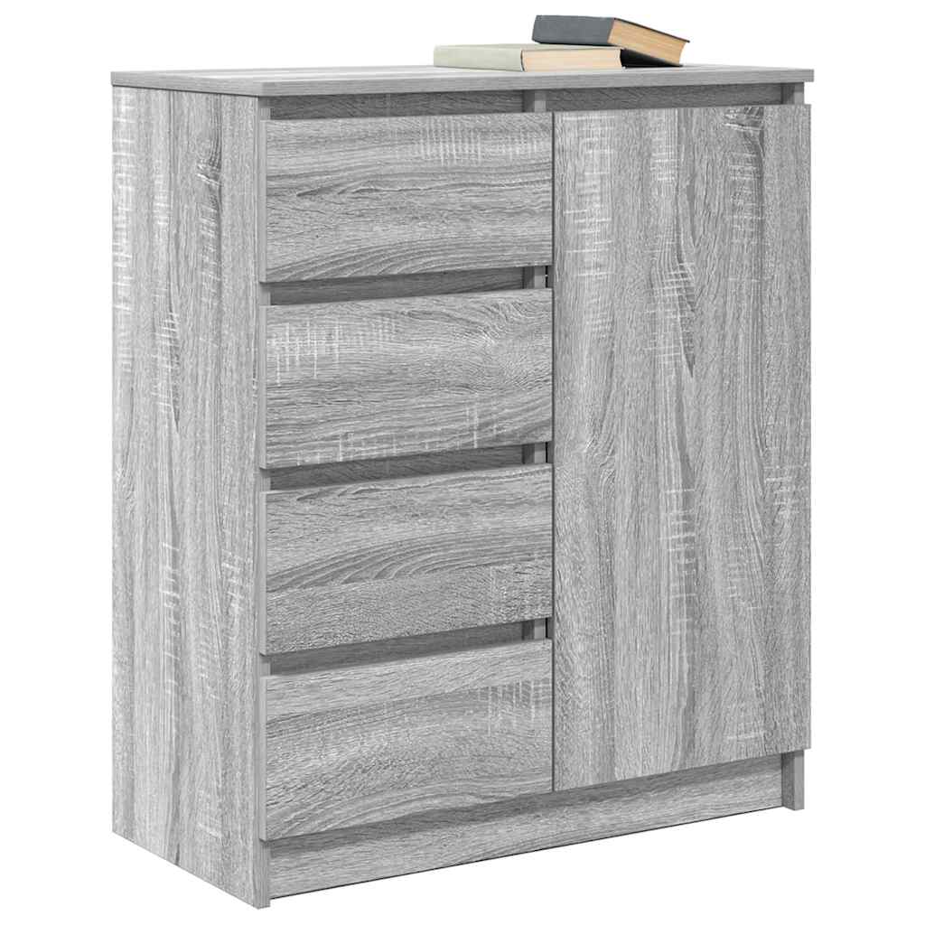 Dressoir met lades 71x35x84 cm spaanplaat grijs Sonoma